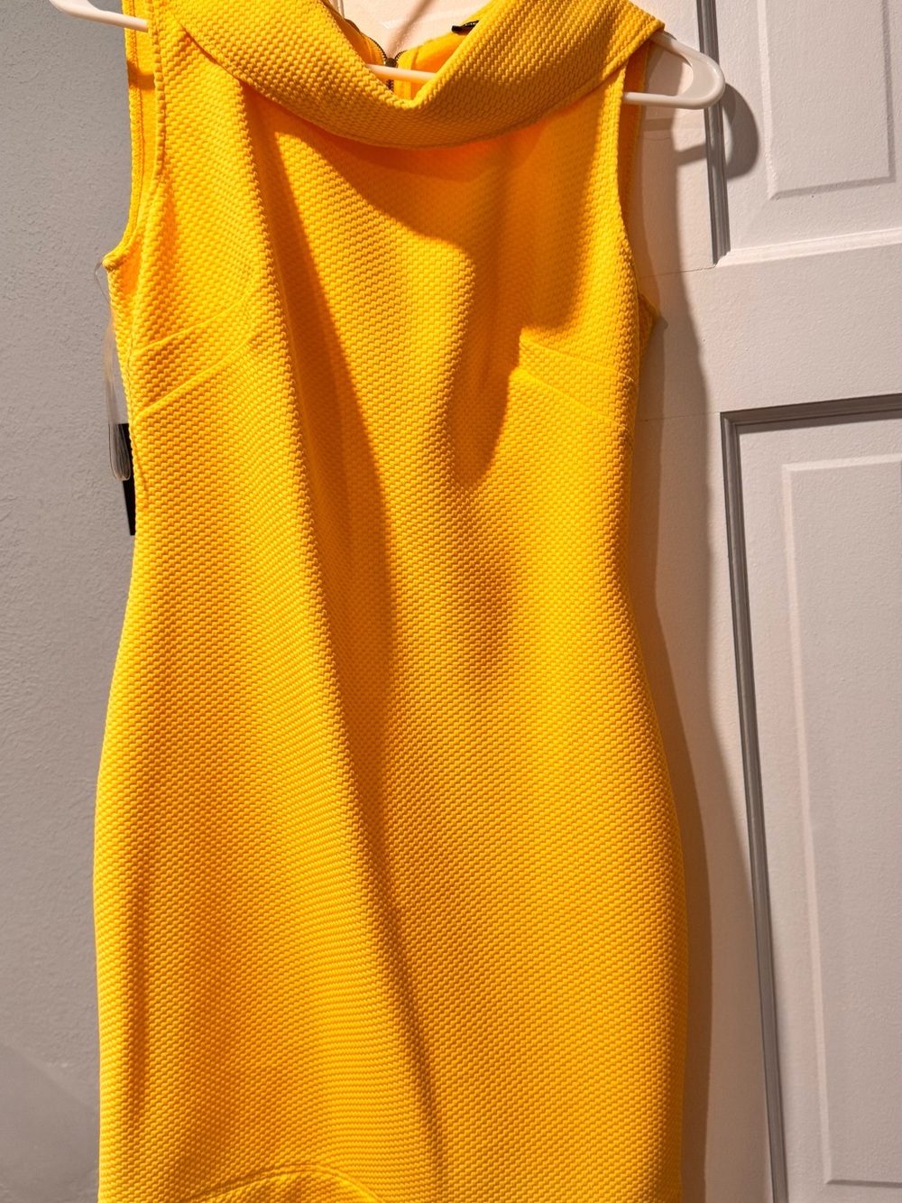 American Living Bright Yellow Textured Shift Dress